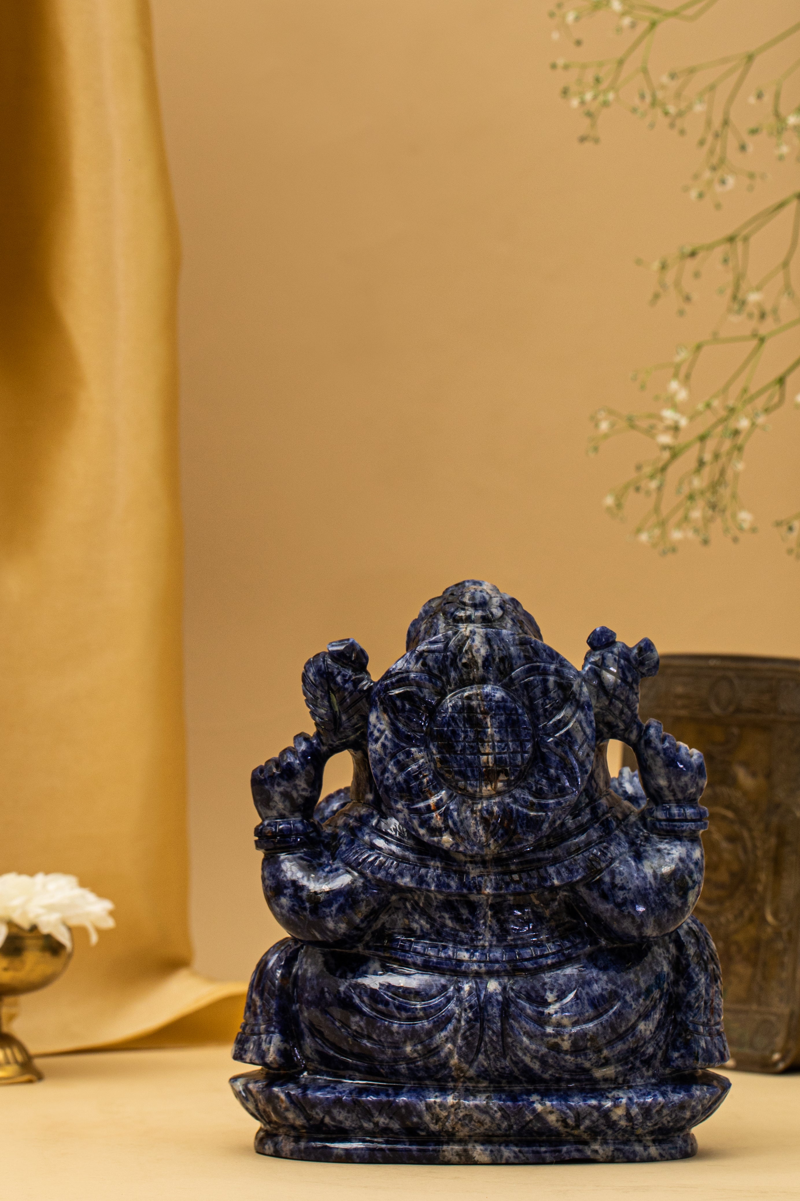 Lapis lazuli ganpati murti