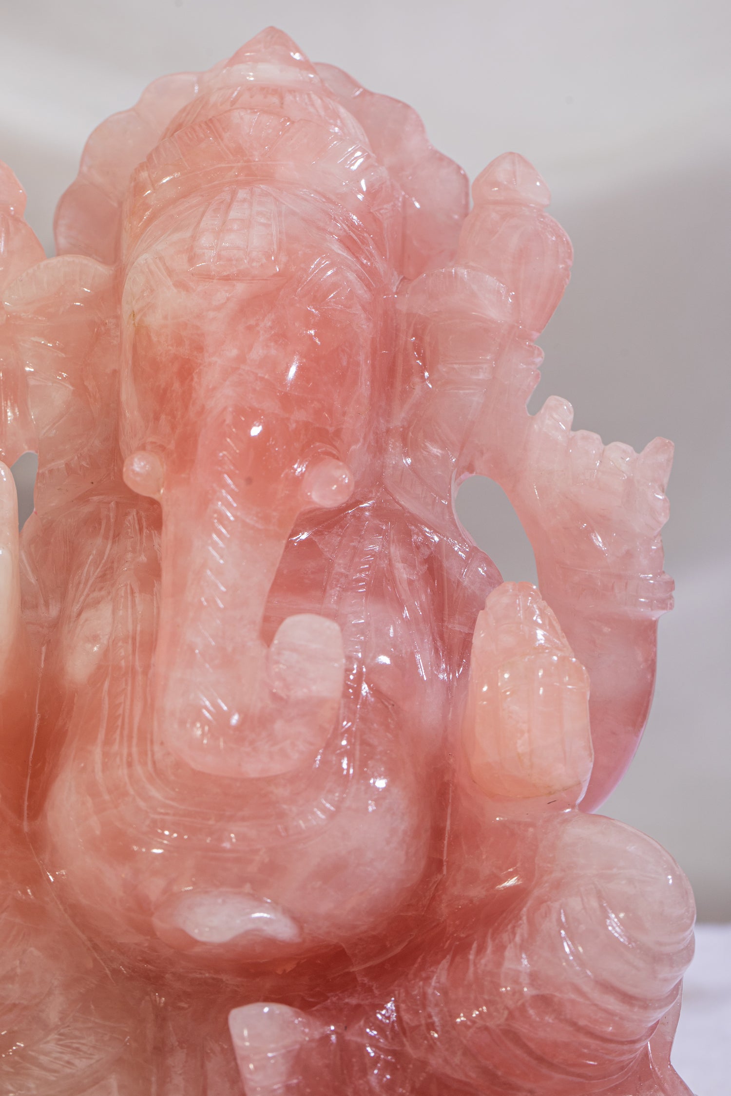 Rose quartz Ganesh Idol