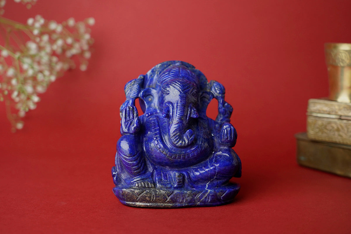 Lapis lazuli ganpati murti