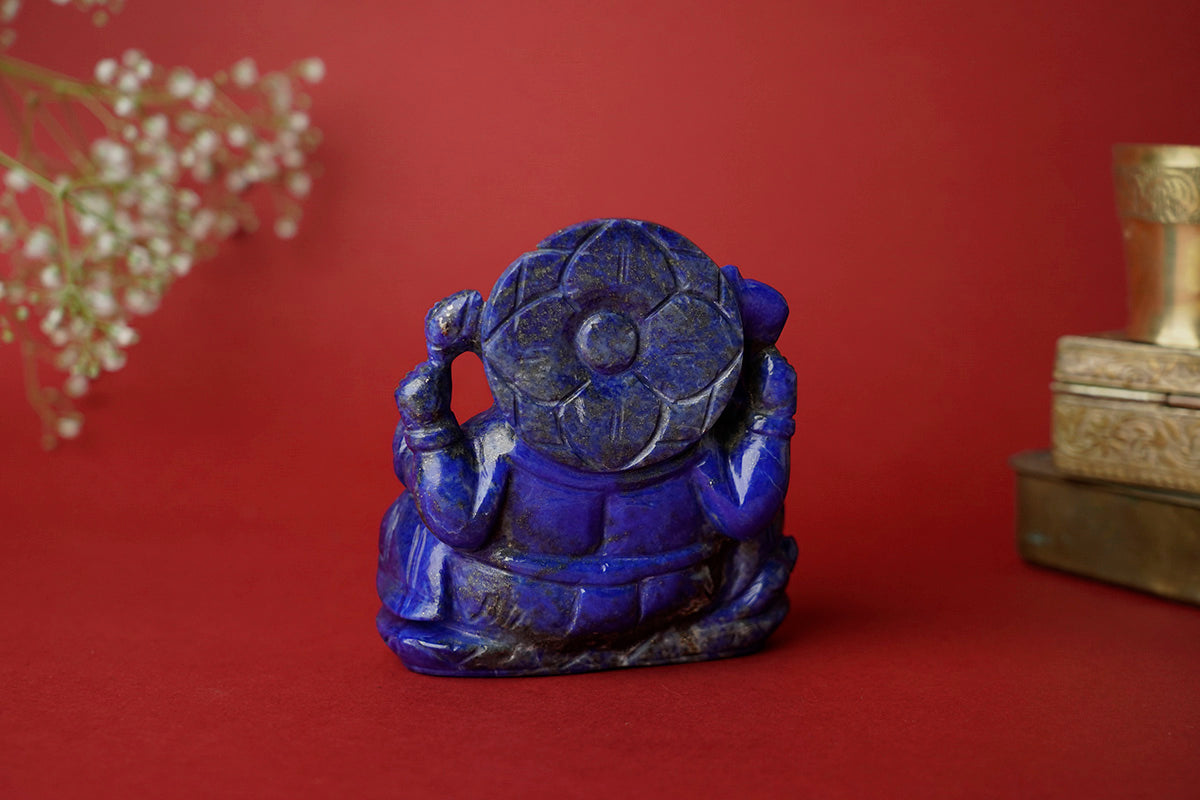 Lapis lazuli ganpati murti